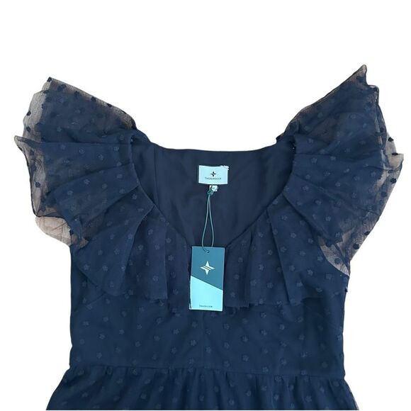 Tuckernuck Women’s Black Onyx Tulle Mesh Lace Giselle Maxi Dress Size M New - Picture 4 of 10